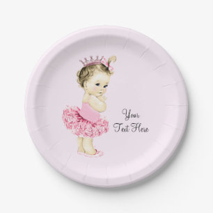 Assiettes En Carton Baby shower de princesse Tutu