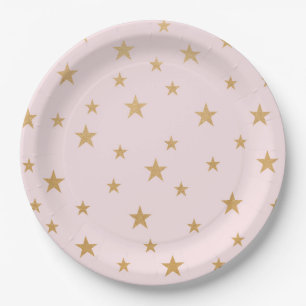 Assiettes En Carton Baby shower de scintillement de fille, étoiles