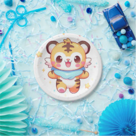 Assiettes En Carton Baby shower de tigre doux