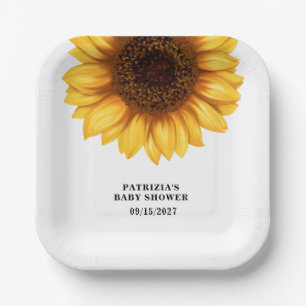 Assiettes En Carton Baby shower de tournesol d'automne