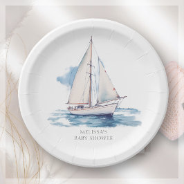Assiettes En Carton Baby shower de voilier