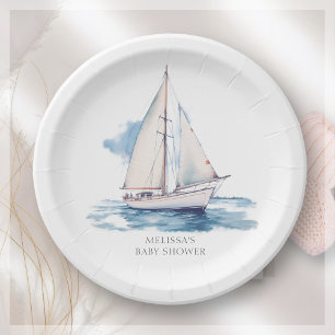 Assiettes En Carton Baby shower de voilier