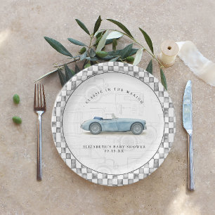 Assiettes En Carton Baby-Shower de Voiture Vintage Classique