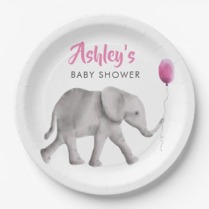 Assiettes En Carton Baby shower d'éléphant de bébé, éléphant et