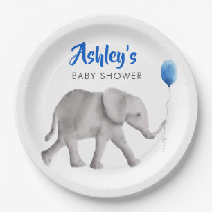 Assiettes En Carton Baby shower d'éléphant de bébé, éléphant et 