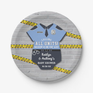 Assiettes En Carton Baby shower des agents de police