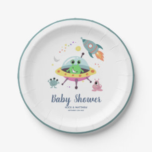 Assiettes En Carton Baby shower des Boys Cute & Modern Space 