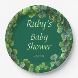 Assiettes En Carton Baby shower des Cloches Vertes