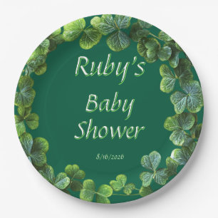 Assiettes En Carton Baby shower des Cloches Vertes