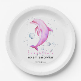 Assiettes En Carton Baby shower des dauphins océaniques aquarelles