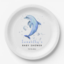 Assiettes En Carton Baby shower des dauphins océaniques aquarelles
