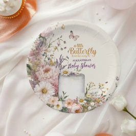 Assiettes En Carton Baby shower des papillons Fleurs sauvages Boho