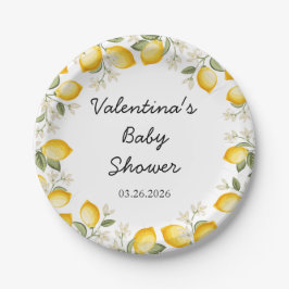 Assiettes En Carton Baby shower d'été aux agrumes de citron
