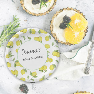 Assiettes En Carton Baby shower d'été aux citrons