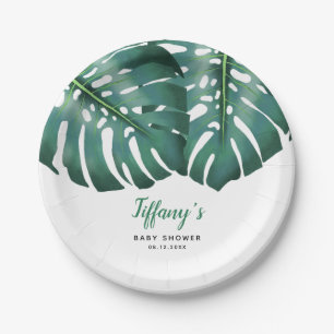 Assiettes En Carton Baby shower d'été tropical Neutre hommes-femmes