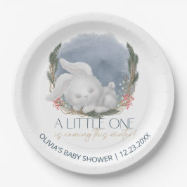 Assiettes En Carton Baby shower d'hiver moelleux Bunny