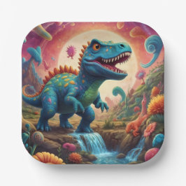 Assiettes En Carton Baby shower Dino-Mite