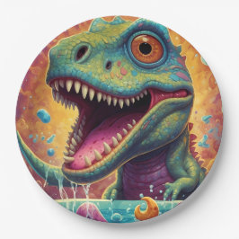 Assiettes En Carton Baby shower Dino-Mite