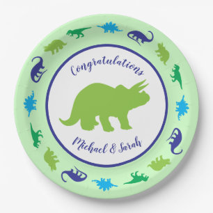 Assiettes En Carton Baby shower Dinosaur