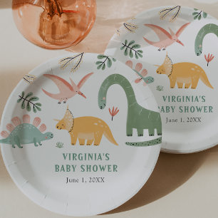 Assiettes En Carton Baby shower Dinosaur