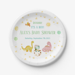 Assiettes En Carton Baby shower Dinosaur