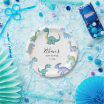 Baby Shower Dinosaure Élégant Blanc