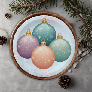 Assiettes En Carton Baby shower d'ornement moderne Pastel Christmas