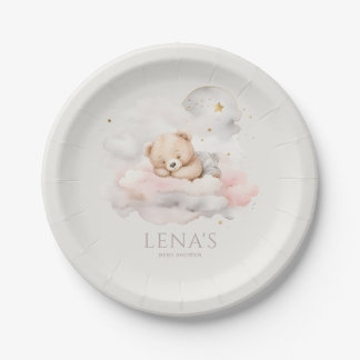 Assiettes En Carton Baby shower d'ours en peluche mignon