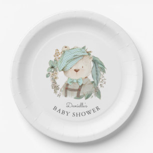 Assiettes En Carton Baby shower d'ours en peluche pour garçon