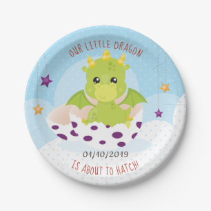 Assiettes En Carton Baby shower Dragon