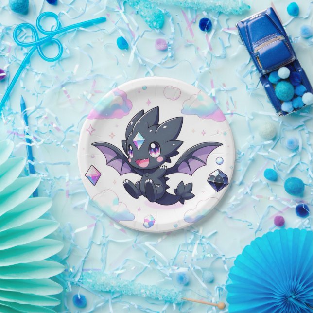 Assiettes En Carton Baby shower Dragon Enchanted (Fête)
