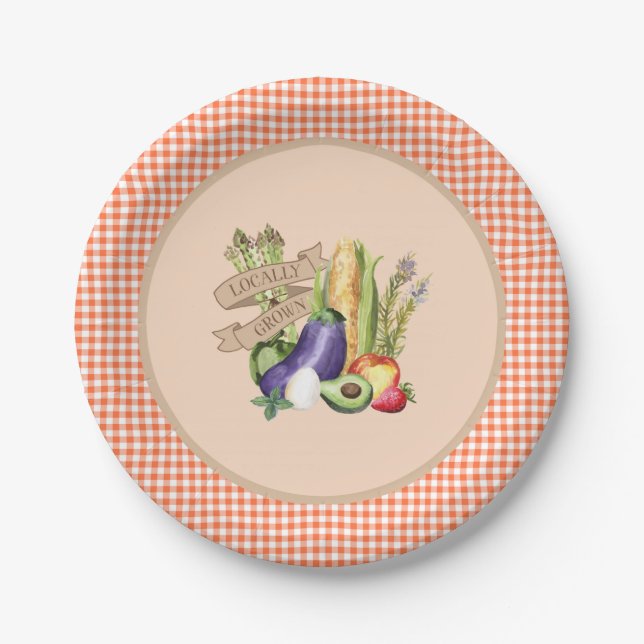 Assiettes En Carton Baby shower du marché agricole (Devant)