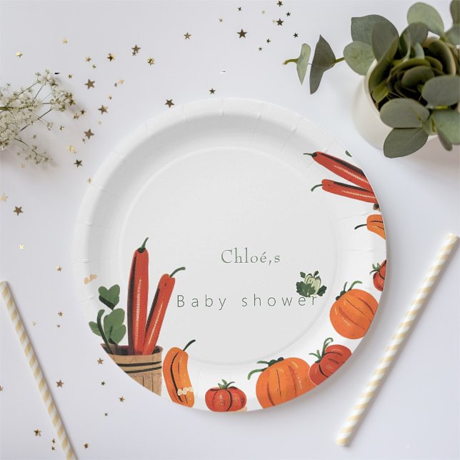 Assiettes En Carton Baby shower du marché agricole local (Créateur téléchargé)