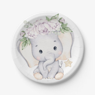 Assiettes En Carton Baby shower éléphant bébé