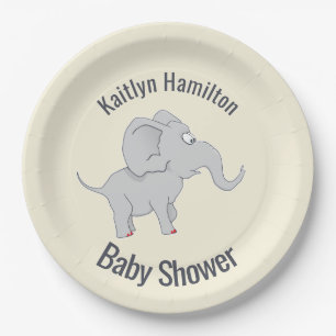 Assiettes En Carton Baby shower Eléphant Pachyderm