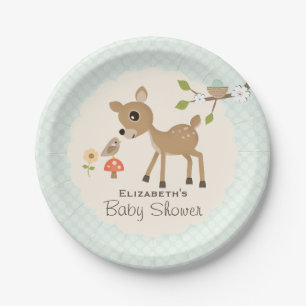 Assiettes En Carton Baby shower en bon état de cerfs communs de régi