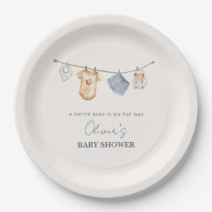 Assiettes En Carton Baby shower en ligne Boho simple