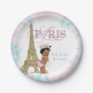 Assiettes En Carton Baby shower Ethnic Paris