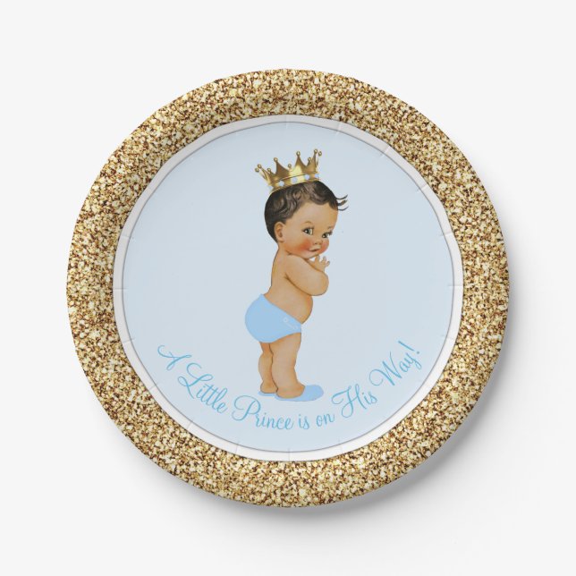 Assiettes En Carton Baby shower Ethnique Prince (Devant)