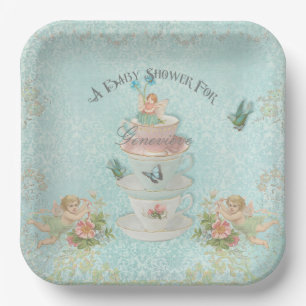 Assiettes En Carton Baby shower féerique mignon de fille de tasse de