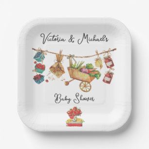 Assiettes En Carton Baby shower fermier