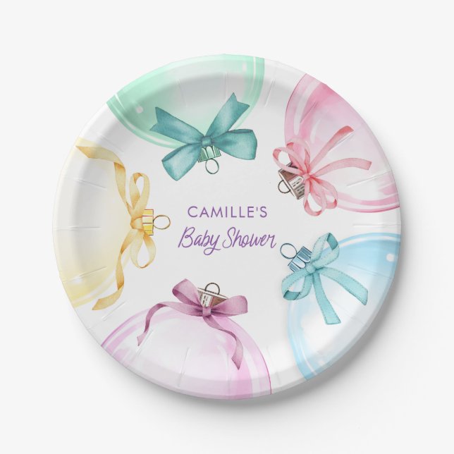 Assiettes En Carton Baby shower Fille de Noël (Devant)