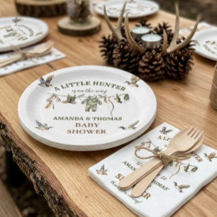 Assiettes En Carton Baby-Shower Fille ou Garçon Chasseur