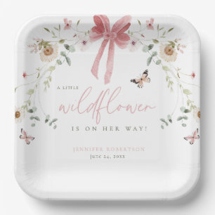 Assiettes En Carton Baby Shower Fille Papillon Petite Fleur Sauvage