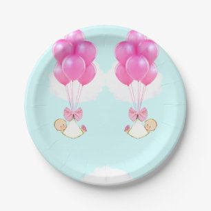 Assiettes En Carton Baby Shower Filles Jumelles