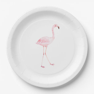 Assiettes En Carton Baby shower Flamant rose rose