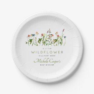Assiettes En Carton Baby shower Fleur sauvage