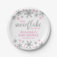 Baby Shower Flocon de Neige Rose Hiver