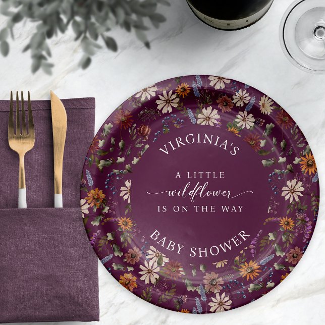 Assiettes En Carton Baby shower floral d'automne (Fall Floral Baby Shower Paper Plates
)