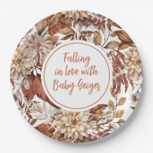 Assiettes En Carton Baby shower floral de l'aquarelle d'automne